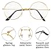 Frienda 3 Pairs Old Man Costume Glasses Santa Glasses Gold Round Glasses Clear Lens Glasses for Men Women Christmas Dress Up Accessories
