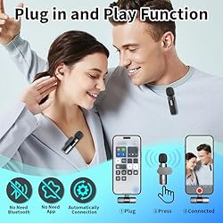 Epinovo Wireless Lavalier Microphone Clip on Mics