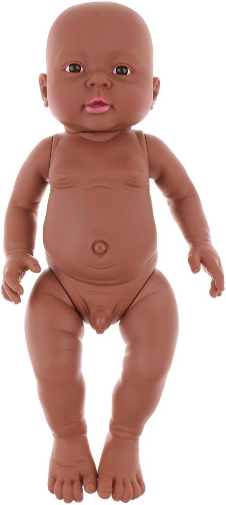 Sharplace 41cm Poupee De Bebe Nu Jouet De Simulation Vinyle Pour Enfants Bebe Garcons Filles Garcon Africain Amazon Fr Jeux Et Jouets