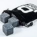 Q bar Accessories Whiskey Stones - Gift box w’ 9 black Basalt Cube Chilling Rocks - Velvet Storage Pouch - Liquor and Wine Cooler - No More Taste Of Water - Premium Wooden Box - Free Ebook Bonus