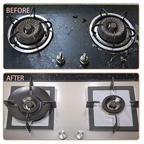 Besego Stove Burner Covers + Duster&spatulas, 8 Pack Reusable Gas Range Protectors 0.2mm Thick Stovetop Burner Liners, BPA Free, Non-Stick, Cuttable, Dishwasher Safe, Keep Your Stovetop Clean(Silver)