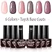 Gellen UV Gel Nail Polish Kit 6 Pastel Colors + Base Coat and Top Coat