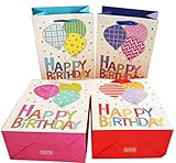 Birthday Party Gift Bags from OrganizeMax Offer Happy Birthday Medium Size Gift Bag Set of 4 with Rope Cord