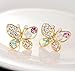 Gleader Fashion Multicolour Rhinestone Butterfly Retro Ear Studs Earrings 1 Pair