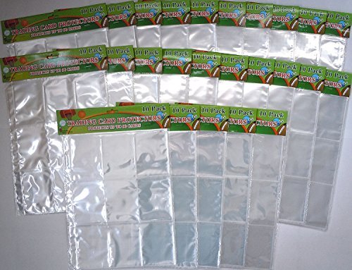 Trading Card Protector Sheets 9 Pocket X 250 Plastic Pages Holds 2250 Cards -3 Ring Binder