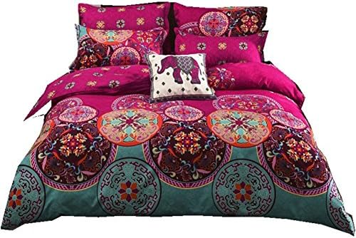 Fanaijia 4Pcs Comforter Bedding Sets Bohemia Painting Mandala Duvet Cover Set (king)