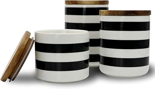 white and black tea coffee sugar canisters