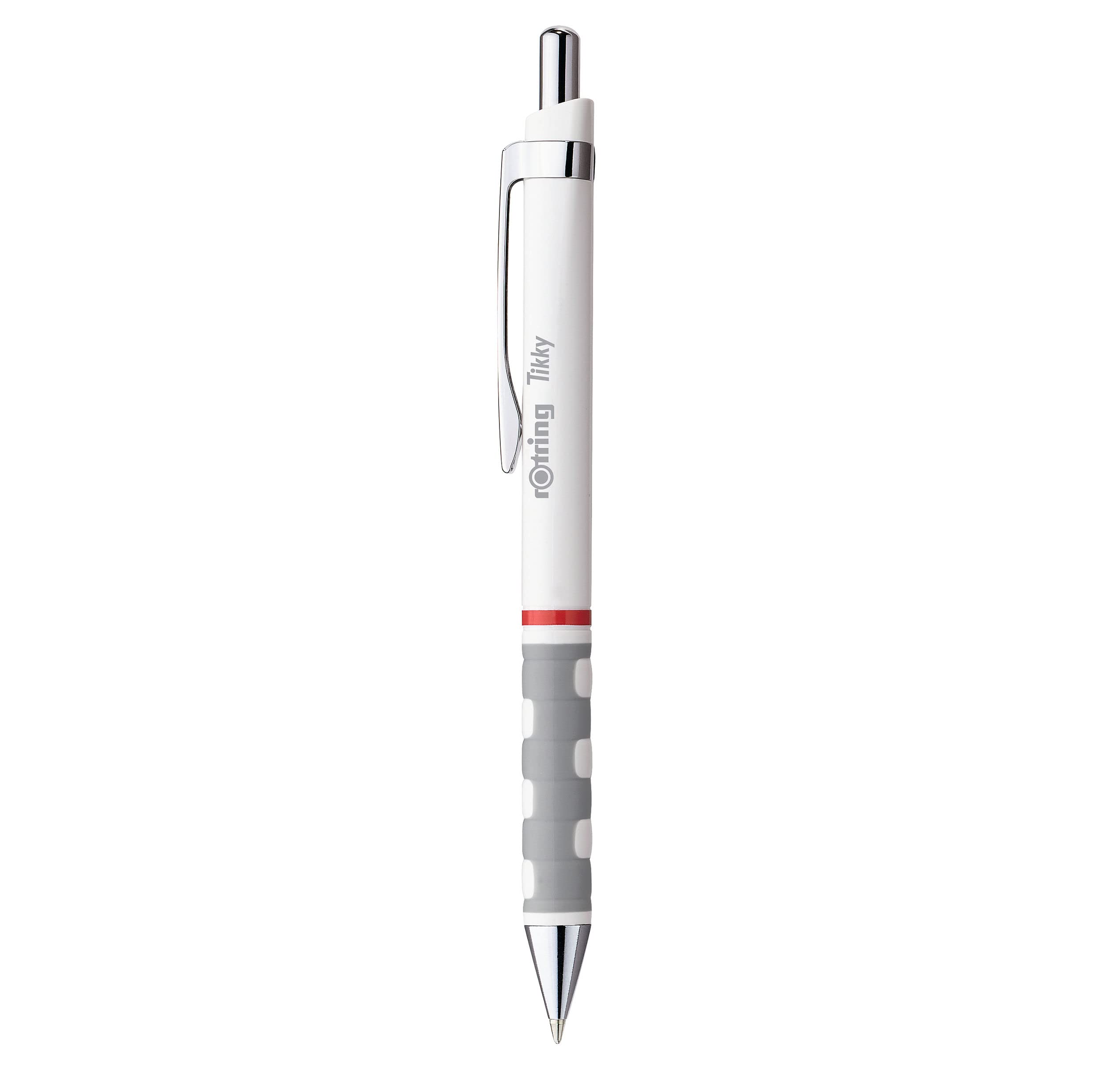 Rotring Tikky Lightweight Ballpoint Pen with Rubberised Grip - White Barrel