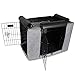 PETSFIT Dog Crate Cover，30 Inch Kennel Cover for Wire Dog Crate,Double Doors, Mesh Window, Flap On The Top and Back is Detachable, Dog Cage Cover Grey