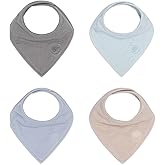 Parker Baby Muslin Bandana Drool Bibs | 100% Soft Muslin Cotton, Absorbent & Adjustable | Stylish Teething & Drooling Bibs