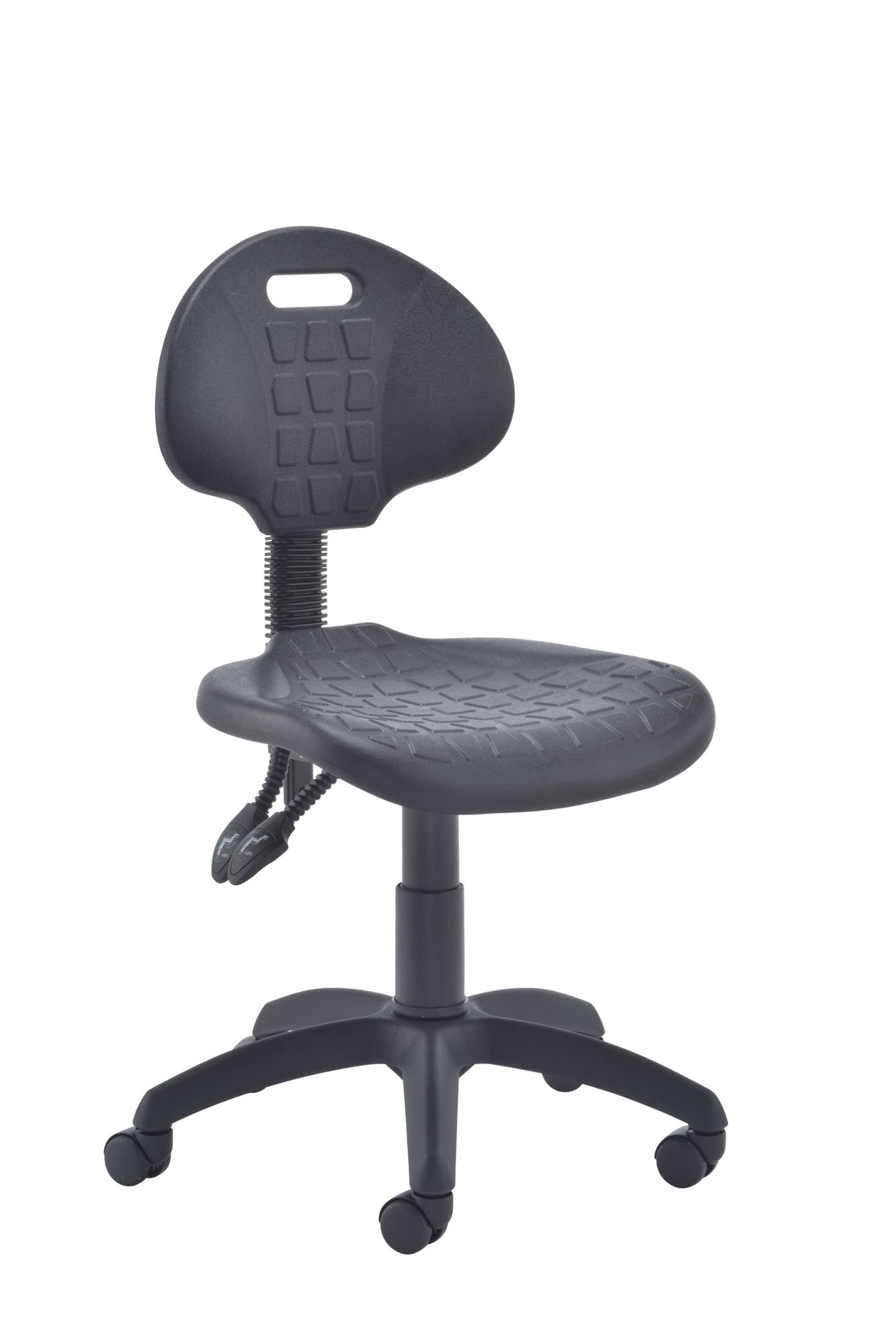 Office Hippo Laboratory Desk Chair, Robust Office Chair For Home & Office, Height Adjustable Seat & Back, Versatile & Lightweight Easy-Clean Computer Chair For Daily Use - Black