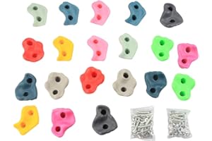 IFOYO Rock Climbing Holds, 20 Large Climbing Rocks for Indoor Outdoor Playground Set for Kids Over 4 Years Support 132lbs 60kg,Bright and Dark Color