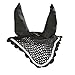 Intrepid International All Crochet Fly Veil with Ears, Black/Silver, Horse Size