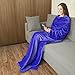 Tirrinia Wearable Blanket Adult, Sunggle Blankets With Sleeves, Reading Full Throw, Cozy TV Wraps, Gift Idea for Women Men Mom, Blue