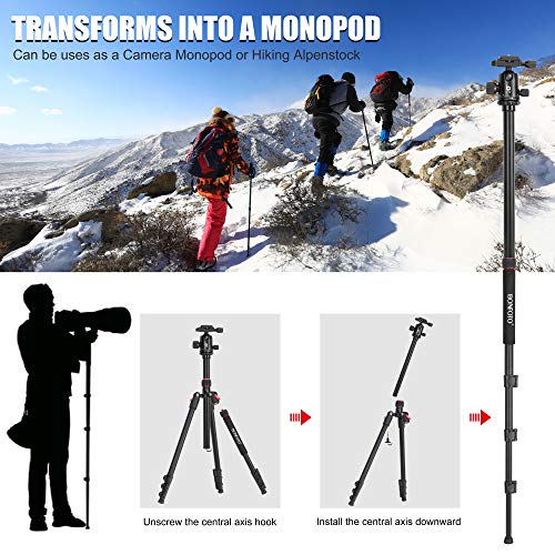 70 Inches Tripod, Lightweight Aluminum Camera Tripod for DSLR, Photography Tripod with 360 Degree Ball Head 1/4