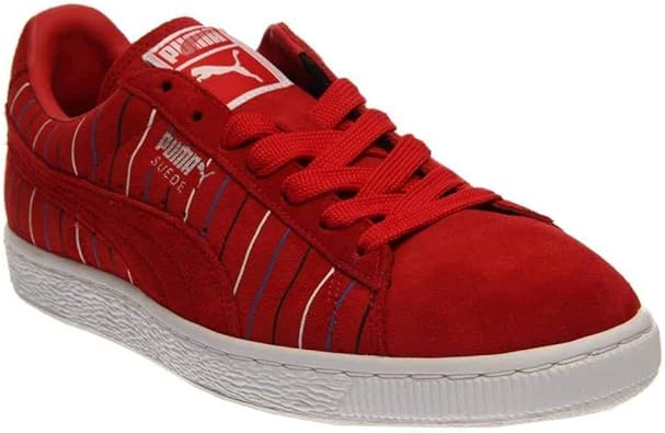 red puma classic suede