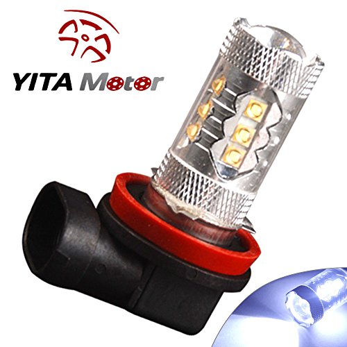 YITAMOTOR 1 X HID 7000K H11 DRL Fog Light LED 80W Projection Super Bright Cool White Bulbs