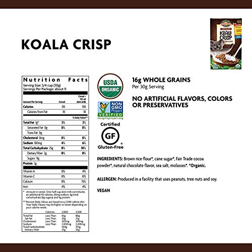 image for Nature's Path EnviroKidz Koala Crisp Chocolate Cereal, Healthy, Organi