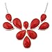 Jane Stone Fashion Gold Tone Bubble Collar Necklace Statement Chunky Jewelry for Women (S-red)