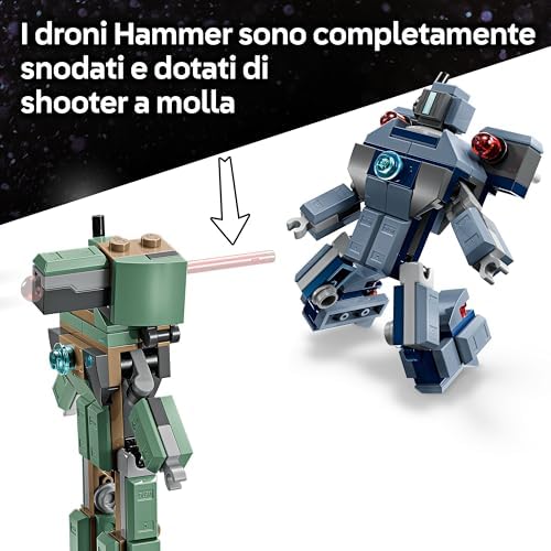 ǀ Marvel Iron Man & War Machine vs. Hammer Drones - Building Toy with 2 Minifigures & 2 Action Figures with Stud Shooters - Super Hero Gift for 7+ Year Old Boys - 76320