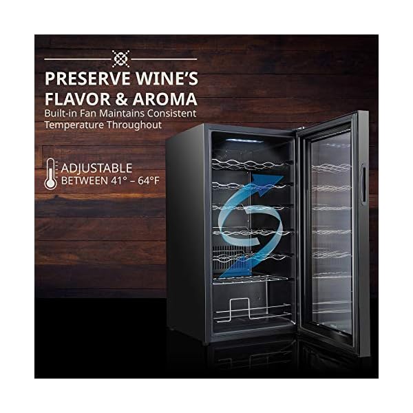 Ivation-28-Bottle-Compressor-Wine-Cooler-Refrigerator-wLock-Large-Freestanding-Wine-Cellar-For-Red-White-Champagne-or-Sparkling-Wine-41f-64f-Digital-Temperature-Control-Fridge-Glass-Door-Black