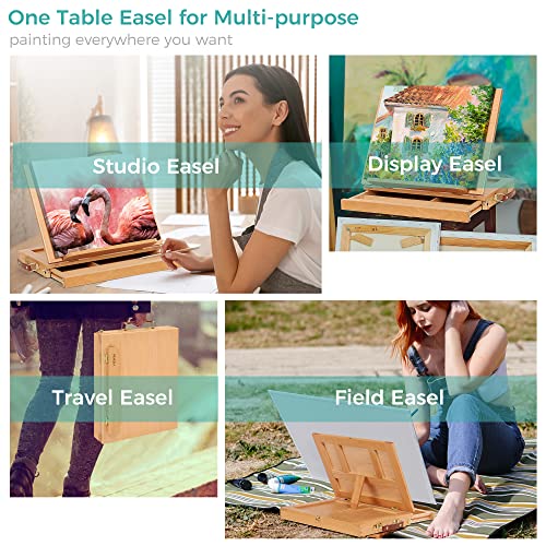 VISWIN Table Top Easel with Palette, Adjustable Tabletop Easel with