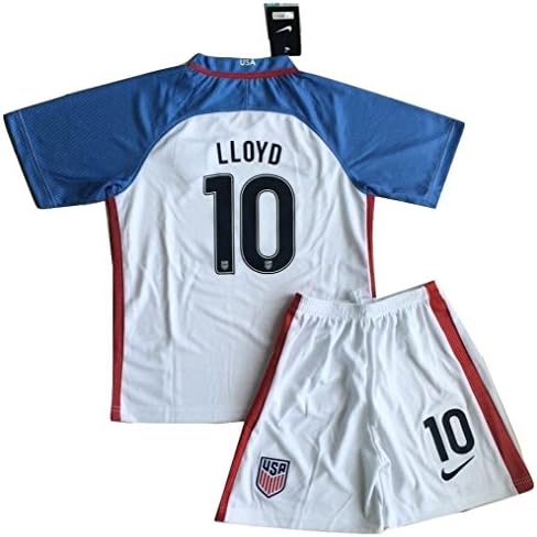 Kids Carli Lloyd #10 USA National Home Jersey and Shorts for Kids/Youth (Ages 11-13)