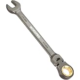 WORKPRO 14 mm Flex-Head Ratcheting Combination Wrench, Nickel Plating | Cr-V Constructed, 72-Teeth, 12 Point Design, Metric, For Home Improvement, Auto Repairs, Plumbing, Constructions, Machinery
