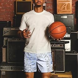 DIOTSR Mens Paisley Graphic Basketball Shorts