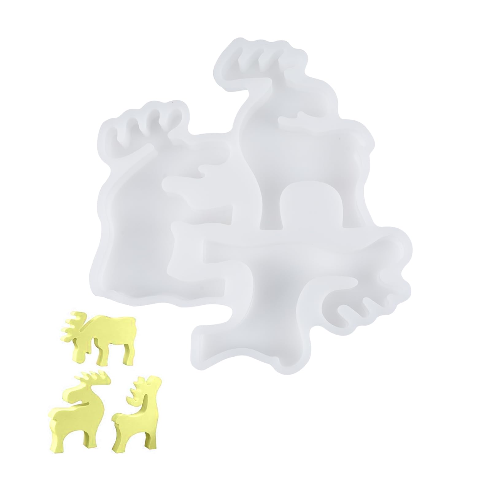AYNKH Christmas Candle Moulds Elk Silicone Moulds Casting Moulds Christmas Elk Candle Moulds for Candle Making DIY Christmas Candle Crafts Home Decoration