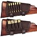 BRONZEDOG Waterproof Genuine Leather Ammo Holder Neoprene Padded Buttstock Cheek Rest Adjustable Shotgun Stock Cover Hunting Accessories .30-30 .308 Caliber or 12 Gauge