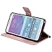 A-slim Galaxy Note 4 Wallet Case, (TM) Sun Pattern Embossed PU Leather Magnetic Flip Cover Card Holders & Hand Strap Wallet Purse Case for Samsung Galaxy Note 4 - Rose Gold