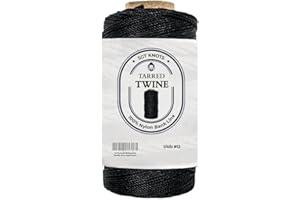 SGT KNOTS Tarred Twine - 100% Nylon Bank Line for Bushcraft, Netting, Gear Bundles, Construction, Lacing Twisted Cord, Weathe