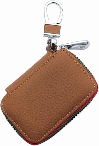 Amazon ユニーク Unique キーケース メンズ 本革 カラビナ 鍵落下防止 ファスナー スマートキー対応 キーホルダー 車用 レイシもんよう キーリング レディース プレゼント ブラウン キーホルダー 通販