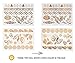 Temporary Tattoo ( 9 SHEET)7 Sheet Metallic Gold+ 2 Change the Color in The Sun - High Quality, Non-Toxic, Eco-Friendly, Easy To Apply and Long Lasting