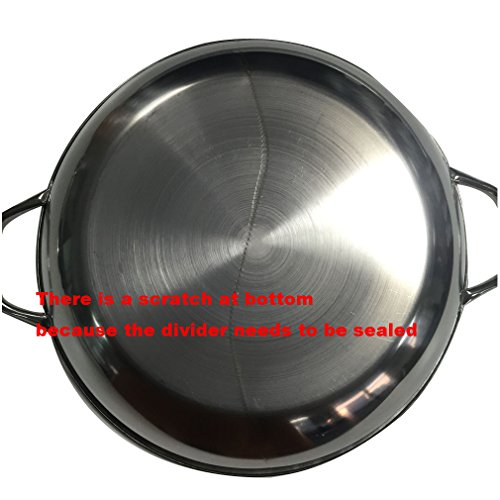 Yzakka Stainless Steel Shabu Hot Pot with Divider for Induction Cooktop