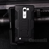 LG Escape 2 / LG Spirit Case, Cocomii Robot Armor NEW [Heavy Duty] Premium Belt Clip Holster Kickstand Shockproof Hard Bumper [Military Defender] Full Body Dual Layer Rugged Cover C70 H445 (Black)
