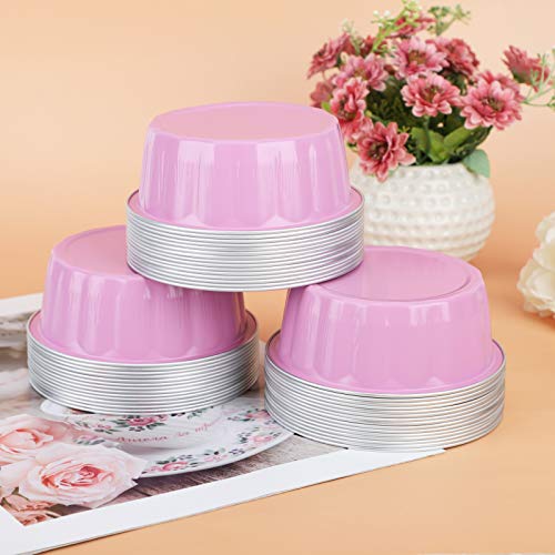 Aluminum Cups for Baking, Beasea 8 oz 100 Pack 3.9" Disposable Ramekins