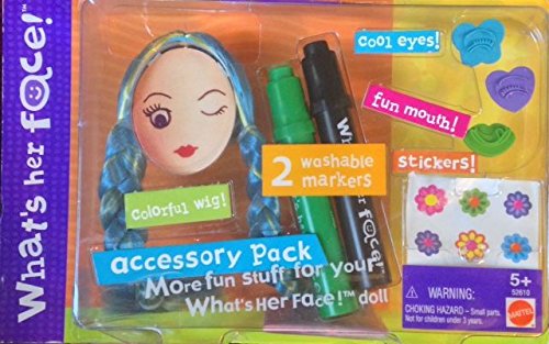 What's Her Face Accessory Pack - Wig - Washable Markers - Stickers