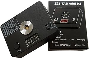 ZYNCUE 521 Tab for Mini Coil Burn Measurement Build Platform V3 Ohm Resistance Tester for 510 Thread Batteries, Black