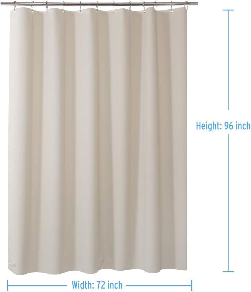 AmazerBath Plastic Shower Curtain, 72" W x 72" H EVA 8G Shower Curtain with Heavy Duty Clear Stones and 12 Grommet Holes Thick Bathroom Plastic Shower Curtains-Clear: Home & Kitchen