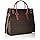Michael Kors Womens Textured Signature Tote Handbag Brown Large