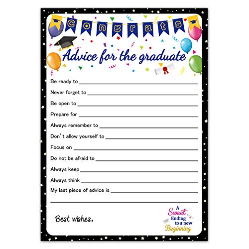 Graduation Advice Cards for the 2019 Graduates of College High School University Grad 60 Pack 5 X 7 Inches