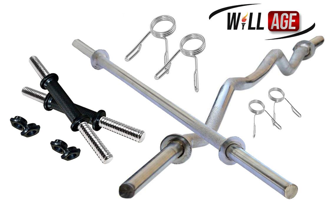 Buy Willage Weight Lifting Rods Combo 3 Feet Curl Bar With 3 Feet