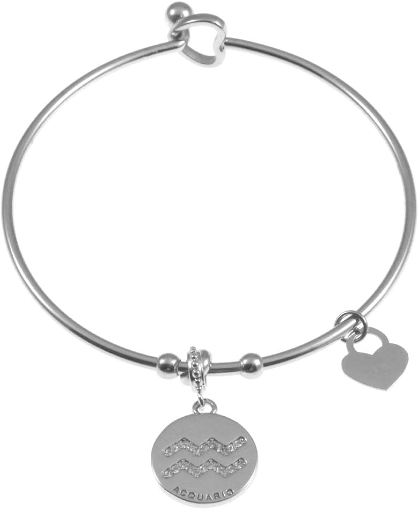 Charm Argento Zodiaco Acquario Per Braccialetto - Ciondolo Donne Sterling 925