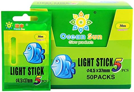Fishing Glow Sticks, 4.5 * 37mm Float Glow Stick Night Fishing Green Fluorescent Light Fishing Glow Sticks 150pcs (50bags)