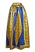 Lovezesent Women's African Printed Pleated Maxi Dress High Waist A Line Skirt Yellow Large