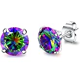 VOJO G23 Titanium Cubic Zirconia Earrings Studs for Sensitive Ears Hypoallergenic Birthstone Diamond Tiny Stud Earrings for Women