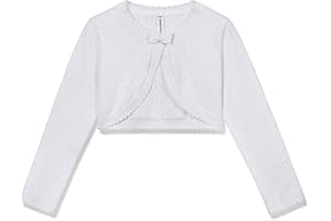 BOBOYOYO Long Sleeve Girls Shrug Knit Girls Cardigan Childrens Bolero Dress Sweater Toddler Shawl Cover Up for 3-12Y