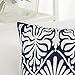 HWY 50 Decorative Couch Throw Pillow Cover 12x20 Inch Embroidered Cotton Small Floral Accent Rectangle Throw Pillows Case Cushion Covers for Sofa Living Room 1 Piece Navy Blue